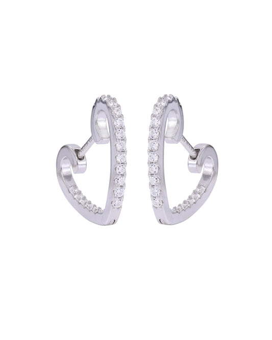 Clara CZ Diamond Heart Huggies