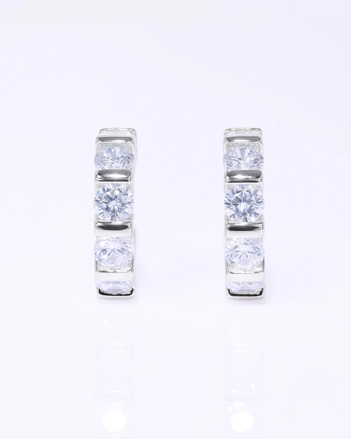 Hilda Luxe CZ Diamonds Classic Hoops