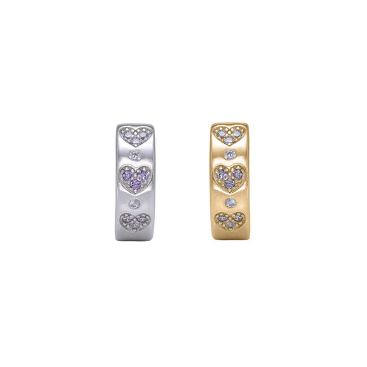 Lila Love Loop Diamond CZ Huggies