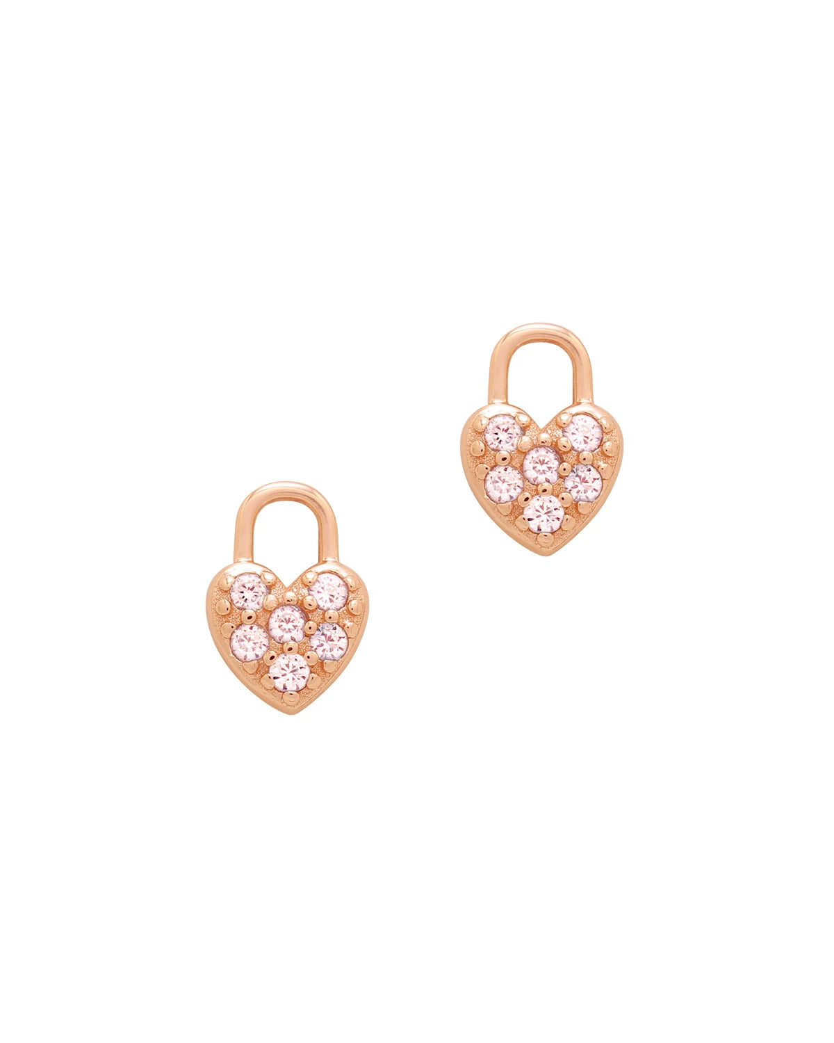 Aurélie Heart Lock CZ Diamond Ear Studs
