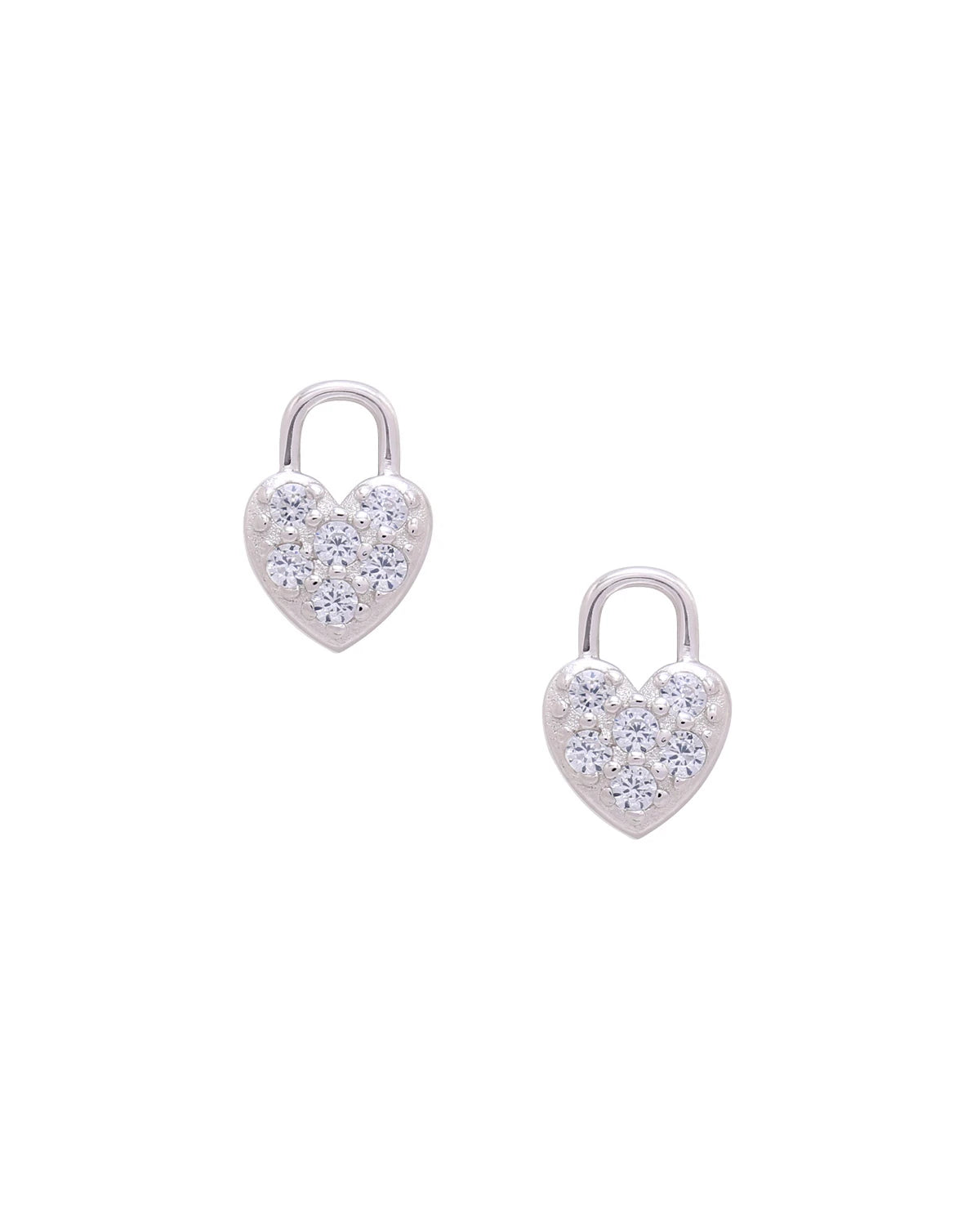Aurélie Heart Lock CZ Diamond Ear Studs