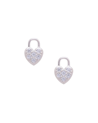 Aurélie Heart Lock CZ Diamond Ear Studs