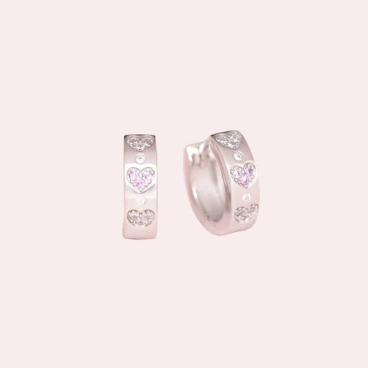 Lila Love Loop Diamond CZ Huggies