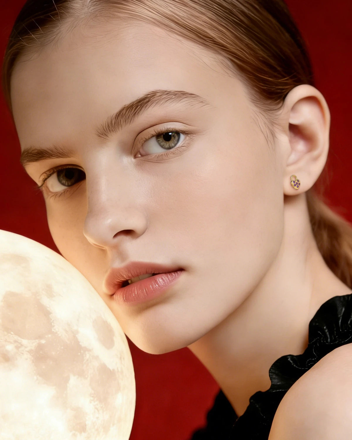 Aurelie Heart Lock Silver Studs