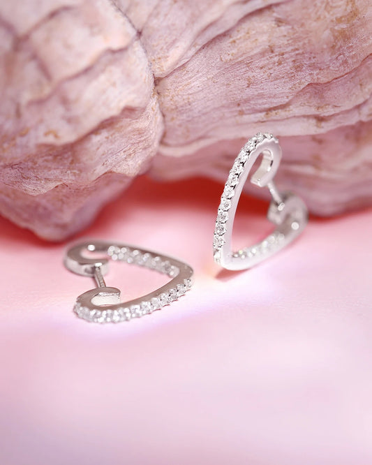 Clara CZ Diamond Heart Huggies