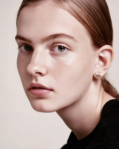 Felicity Clover Sparkling Silver Studs