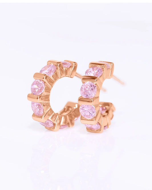 Hilda Luxe CZ Diamonds Classic Hoops