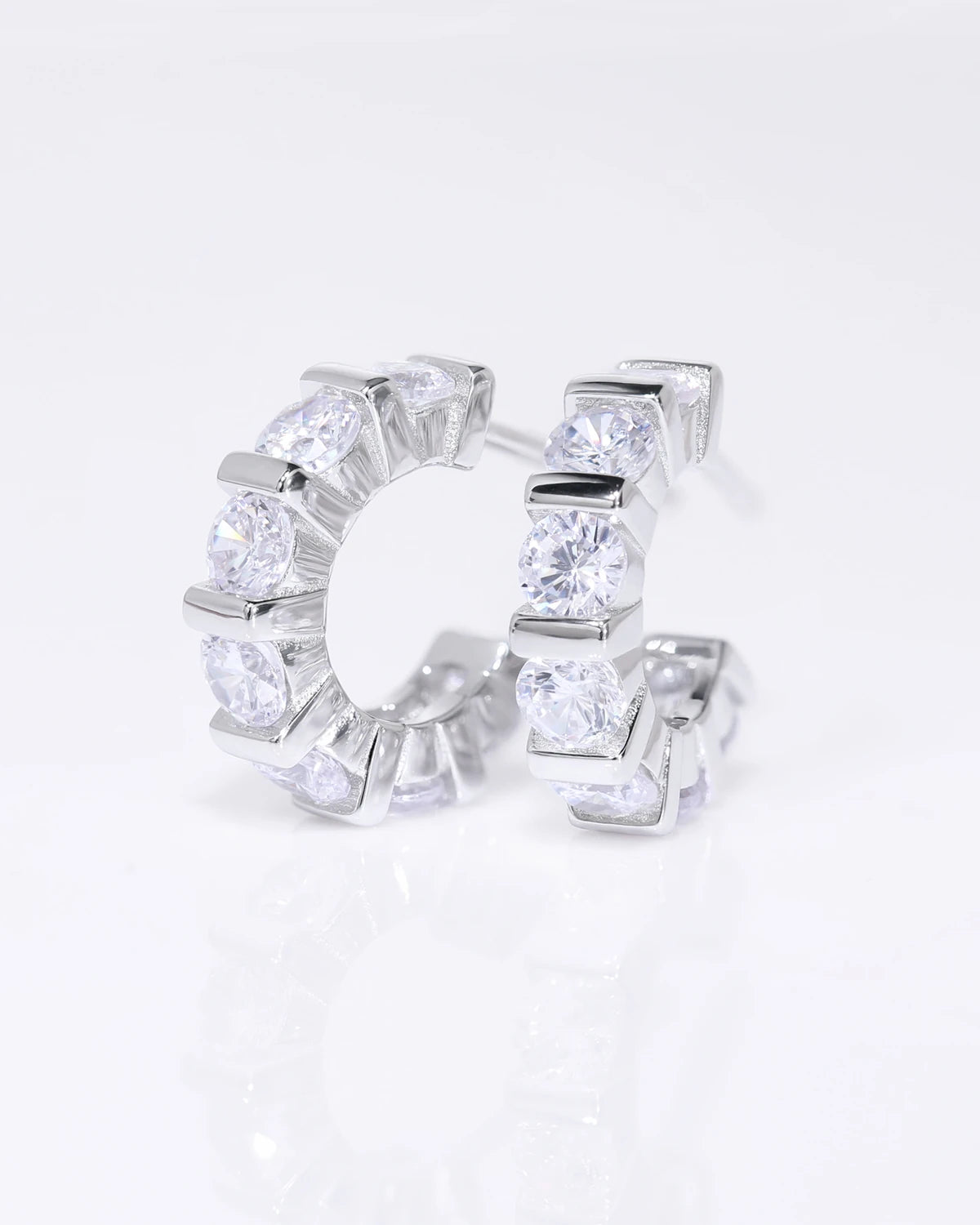 Hilda Luxe CZ Diamonds Classic Hoops
