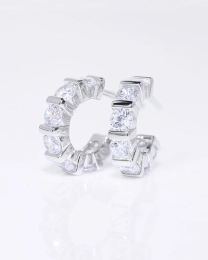 Hilda Luxe CZ Diamonds Classic Hoops