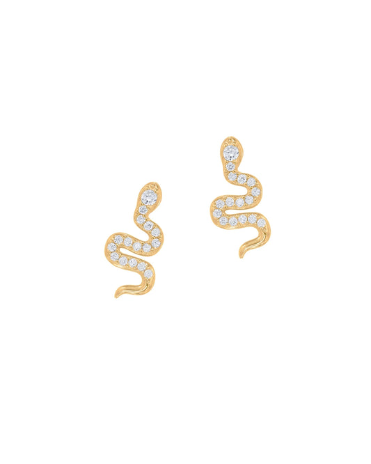 Ivy Serpent CZ Diamond Ear Studs